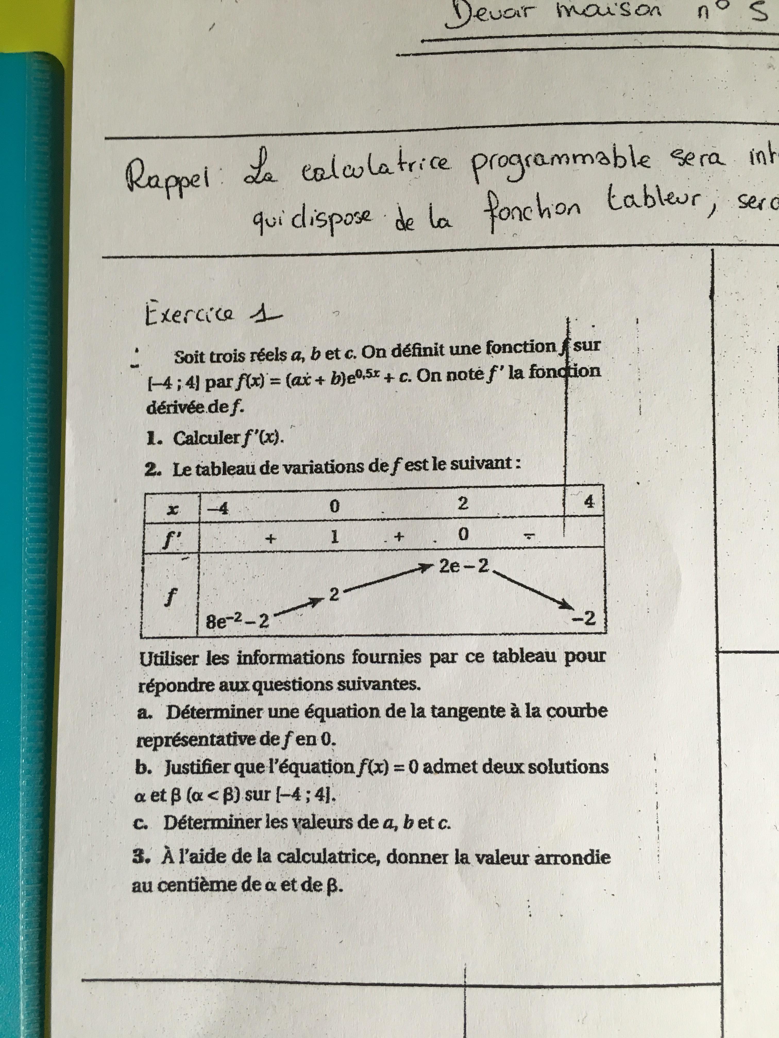 Dm De Maths Terminale Es Mathématiques E Bahut Site D - 