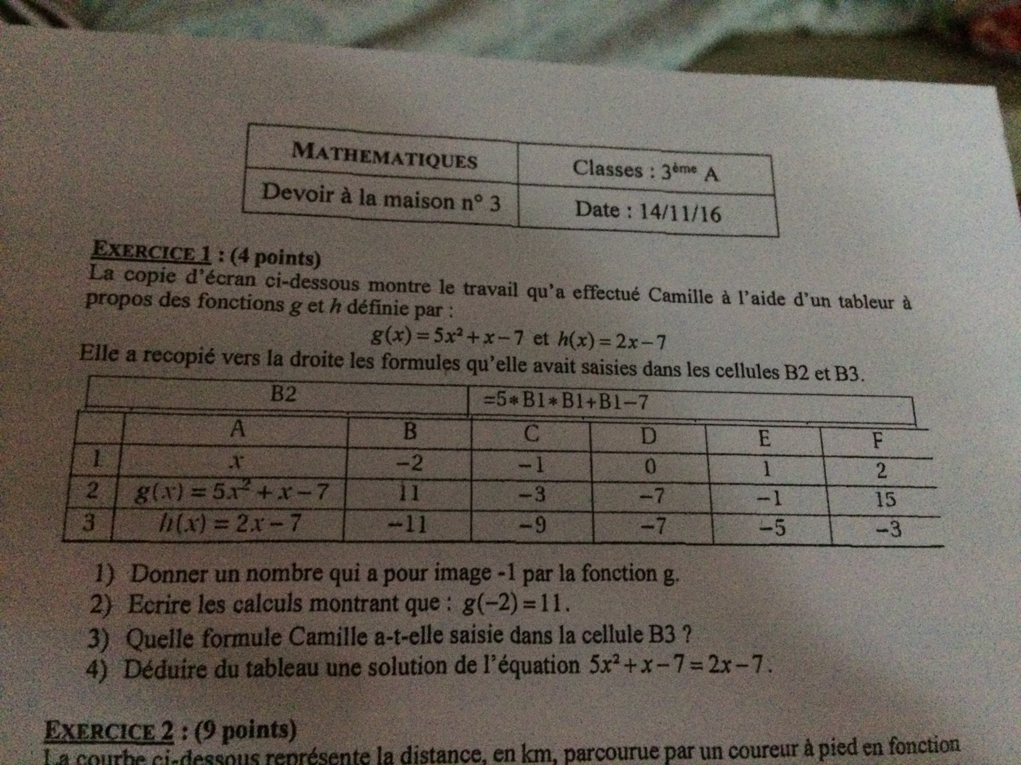 Devoir Maison 3eme Math Fonction | Ventana Blog