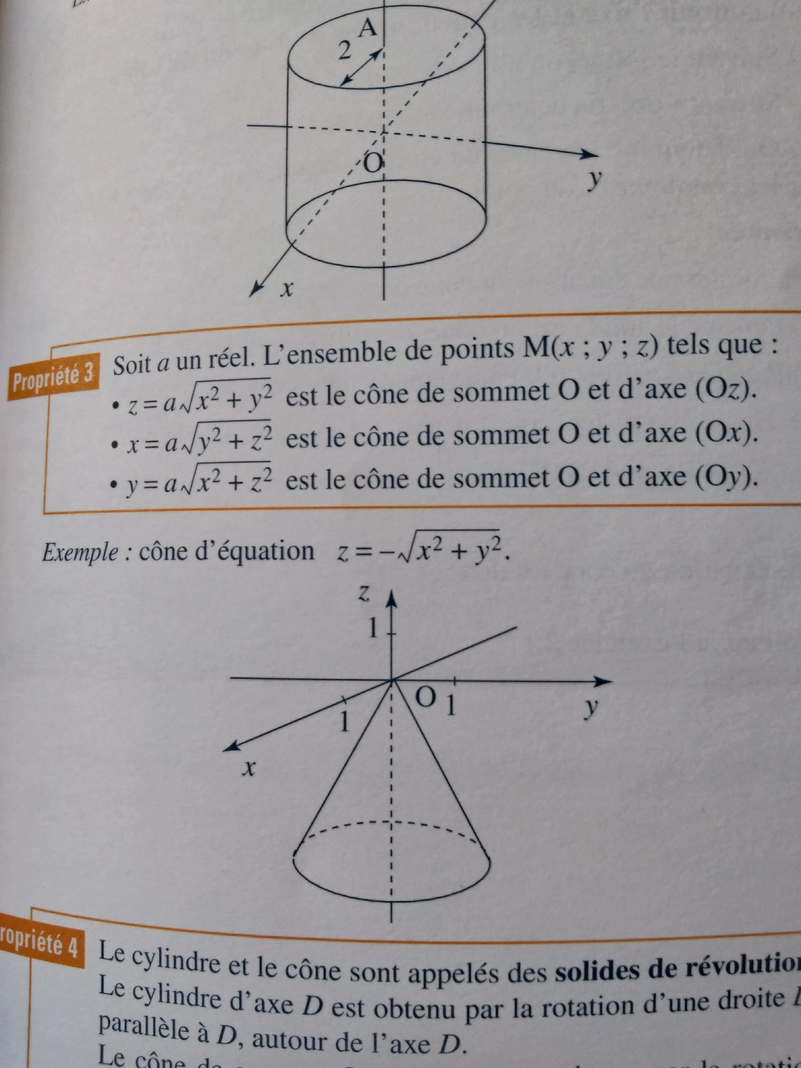 équation de cône Mathématiques EBahut site d'aide aux devoirs