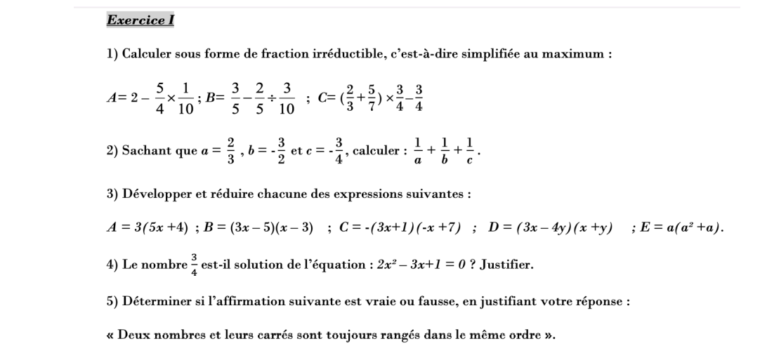 Devoir maison Mathématique - Mathématiques - E-Bahut - site d'aide aux ...